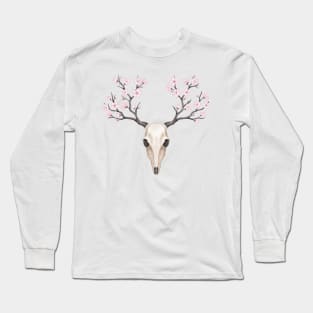 Blooming deer skull Long Sleeve T-Shirt